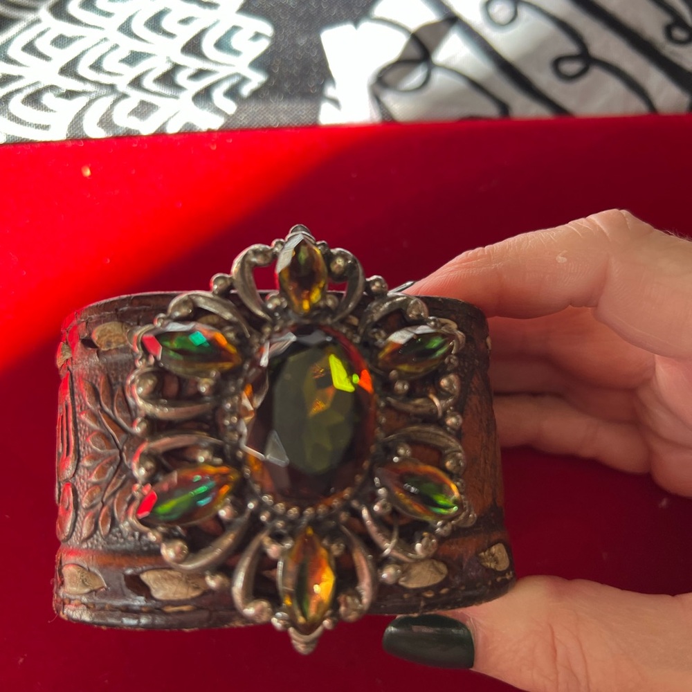 Reloved Leather Bling Cuff